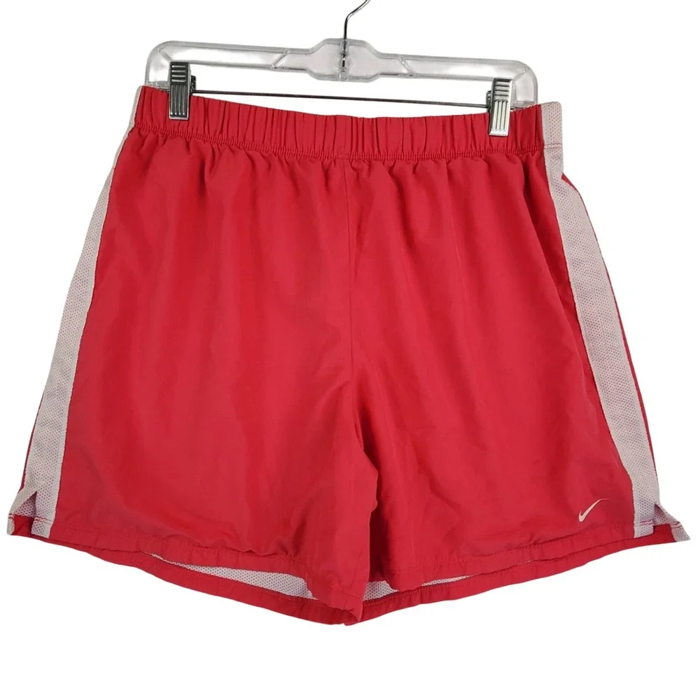 Nike Large L Red Performance Mesh Lined Athletic Running Shorts Gym Workout